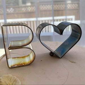 Silver Plated Monogram Block Letter Cake Topper